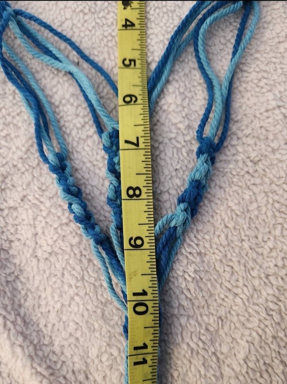 NEW! Handmade Blue & Teal Macrame Plant Hanger - Picture 5 of 6